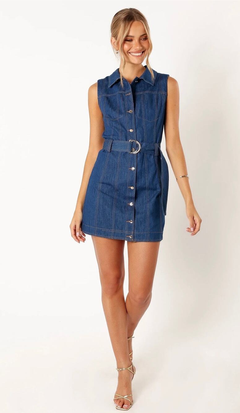 Petal & Pup Parker Denim Mini Dress - Women's Size 8 (New)